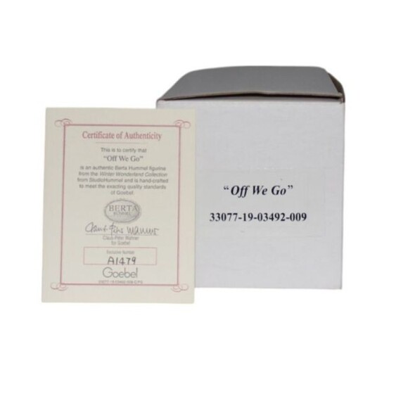 Goebel Hummel "Off We Go" Porcelain Figurine Original Box COA - Picture 8 of 8